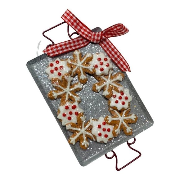 Snowflake Gingerbread Cookie Ornament Baking Pan Kitchen Christmas Tree Holiday - Picture 1 of 7